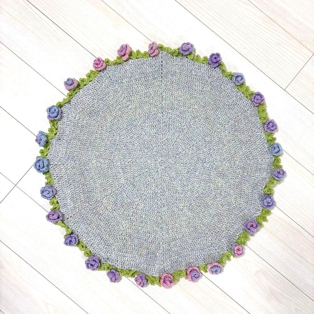 花束ブランケット　ハンドメイド　パステルカラー　シュシュ