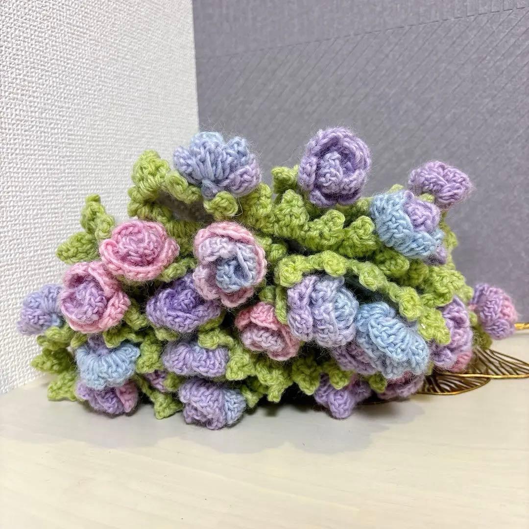 花束ブランケット　ハンドメイド　パステルカラー　シュシュ