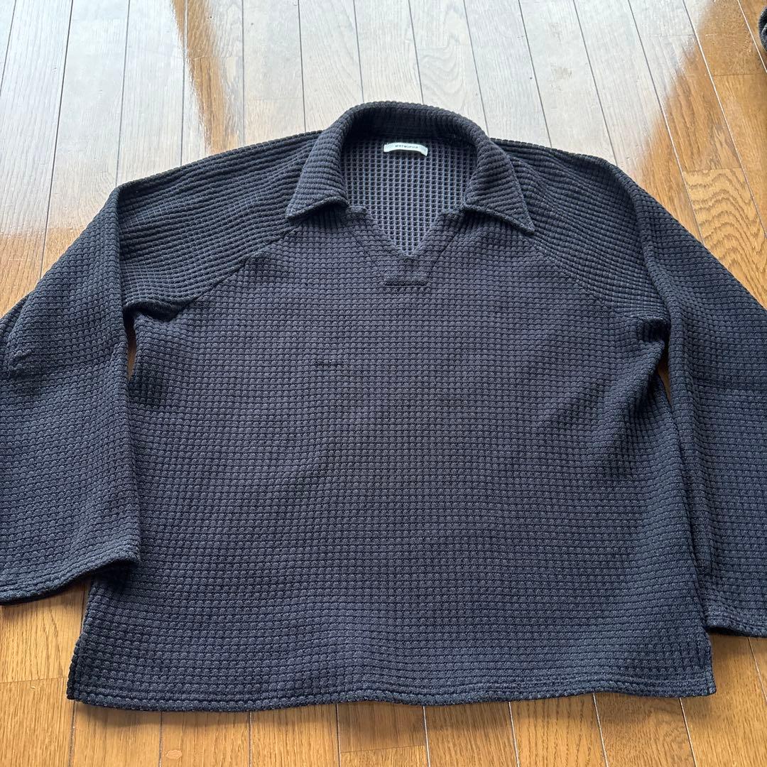 トップス MATSUFUJI Big waffle v-neck shirts