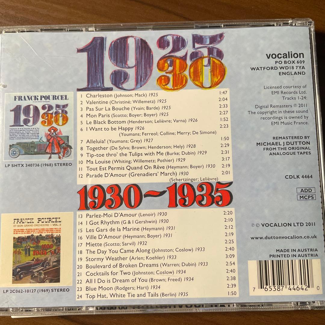 洋楽 FRANCK POURCEL 1930-1935 CD