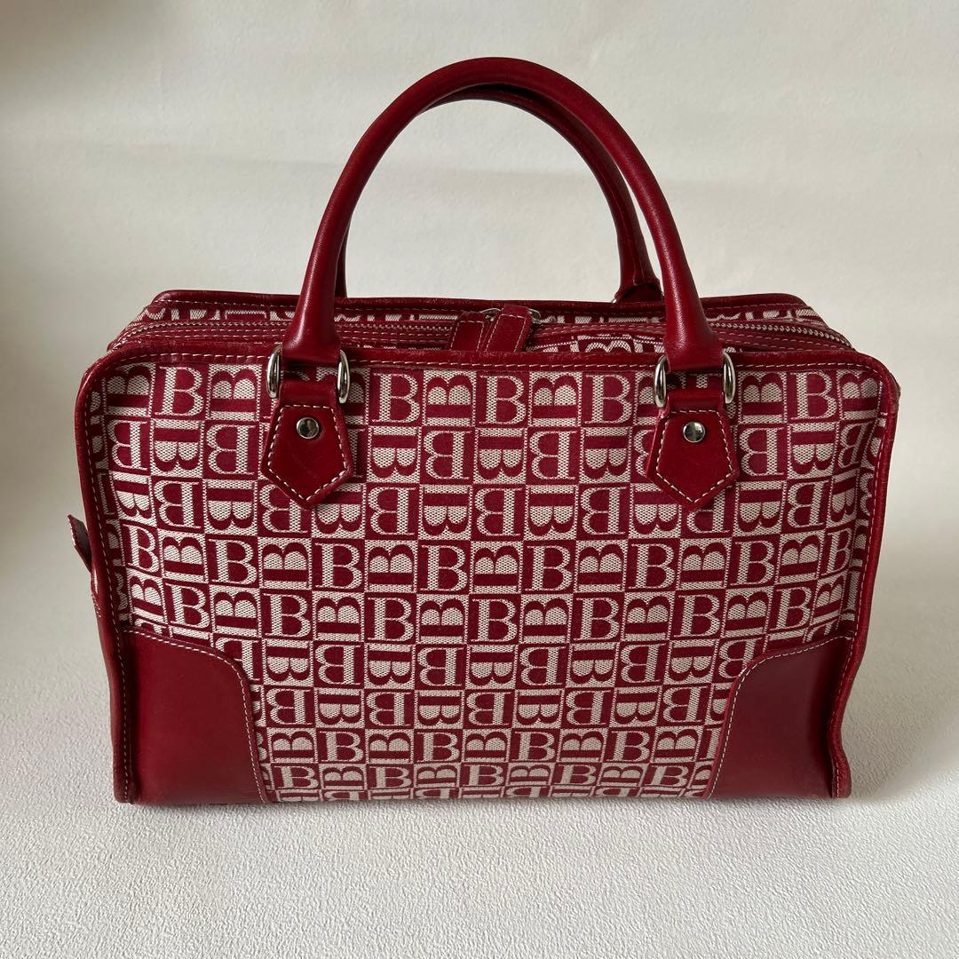 美品✨バーバリーブルーレーベル　ビンテージバッグ ボストンバックBロゴ　総柄