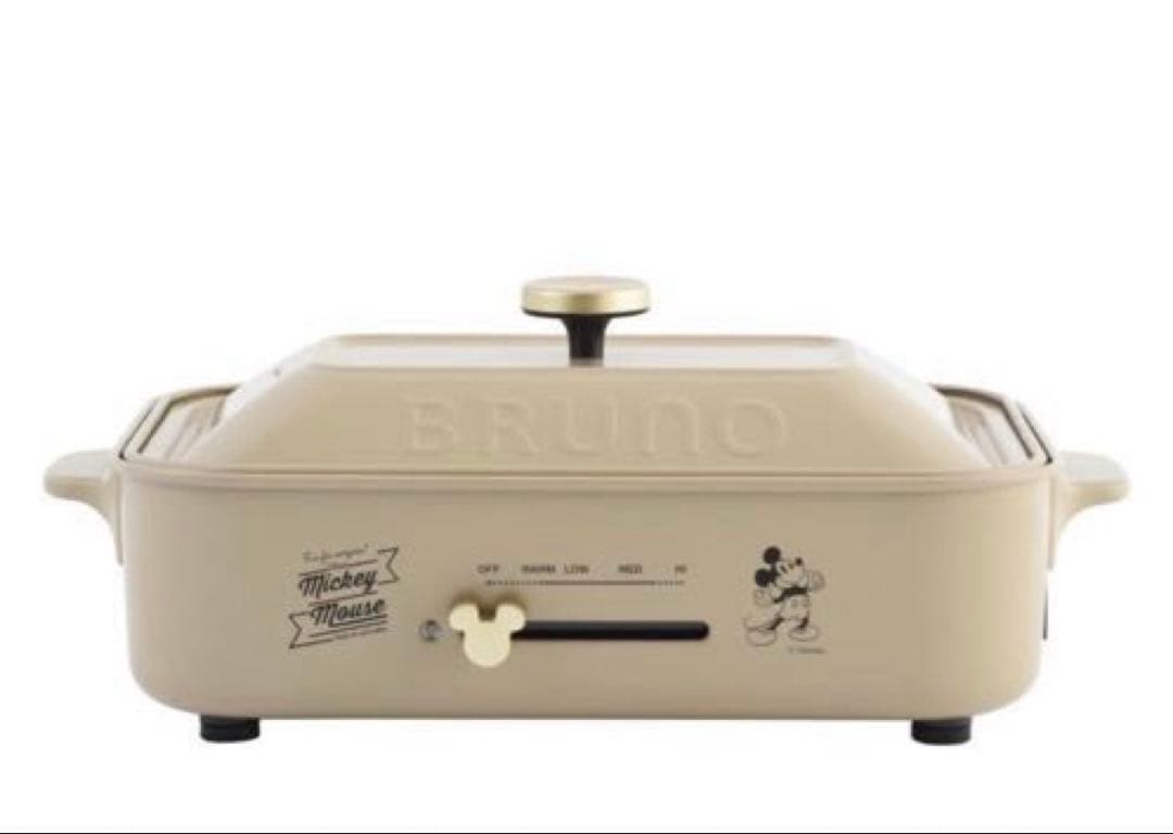 【新品】BRUNO DISNEYコンパクトホットプレート（ベージュ）ミッキー