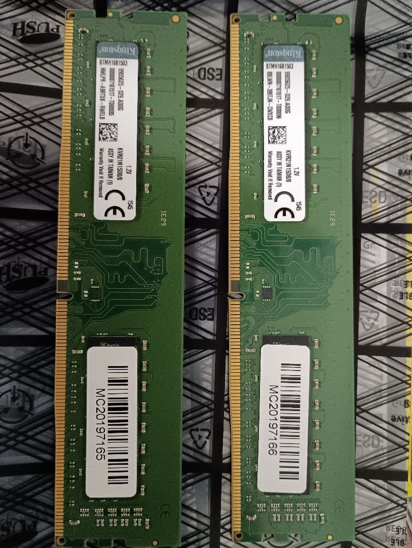 8GB×2枚セット　Kingston製　DDR4 PC4-17000