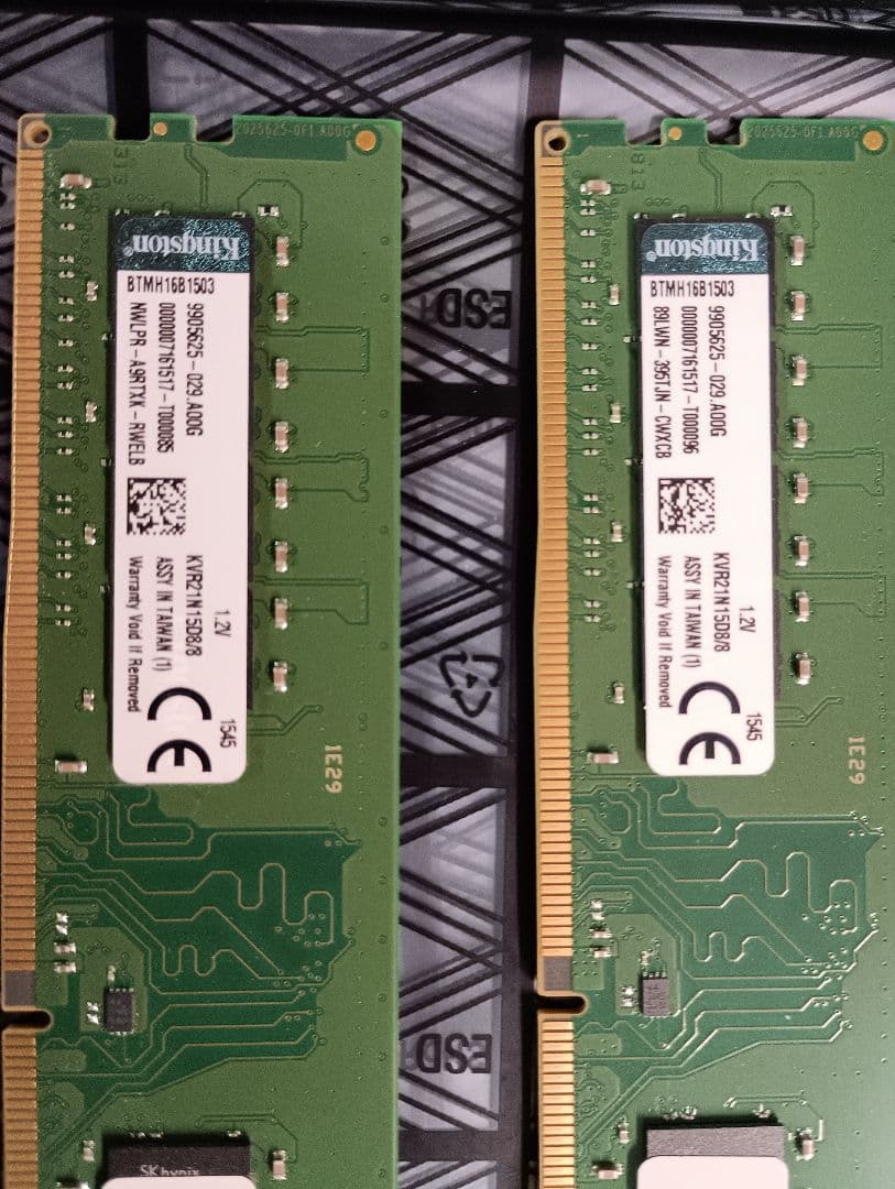 8GB×2枚セット　Kingston製　DDR4 PC4-17000