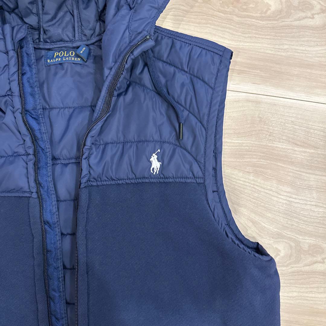 Polo Ralph Lauren フード付きダウンベスト S ネイビー