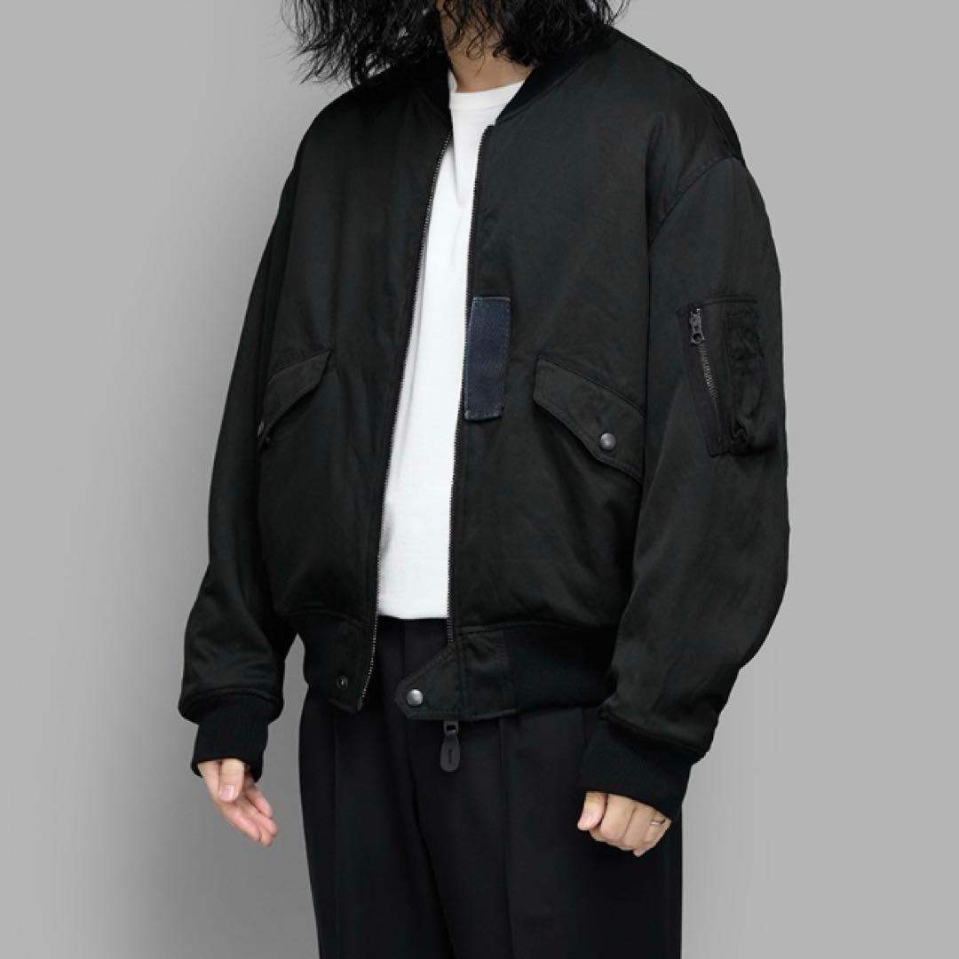A.PRESSE Vintage Silk Flight Jacket ブラック