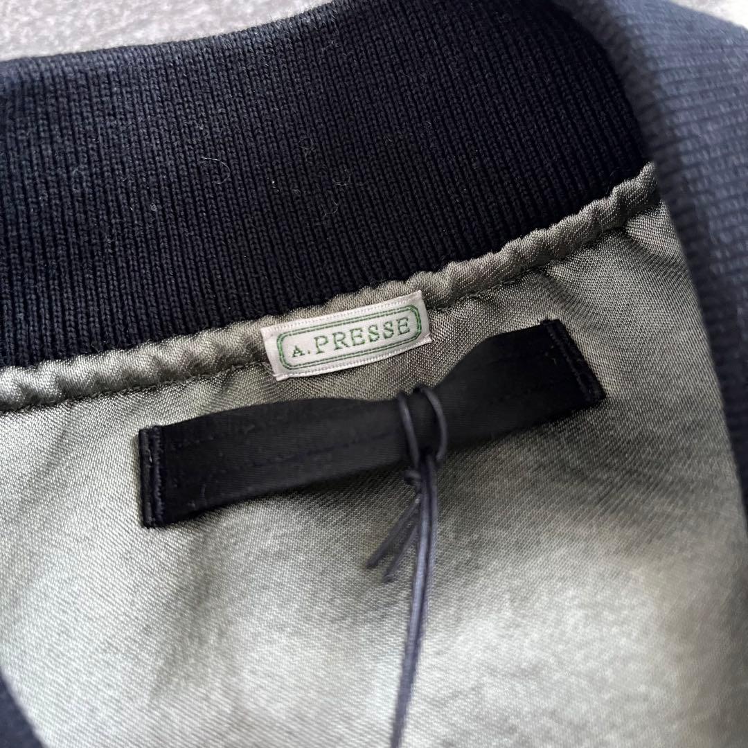 A.PRESSE Vintage Silk Flight Jacket ブラック