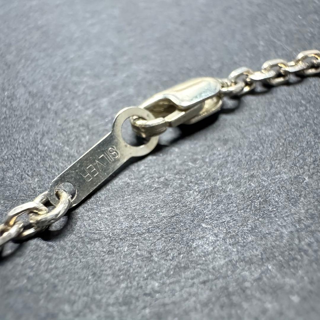 【42㎝ silver925】ヴィンテージ 細角チェーン ネックレス