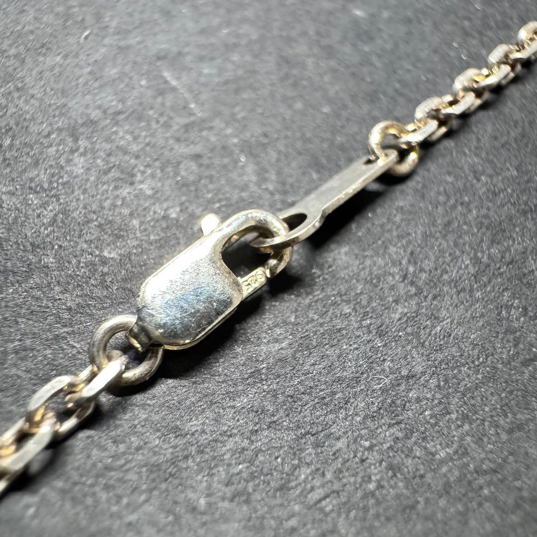 【42㎝ silver925】ヴィンテージ 細角チェーン ネックレス