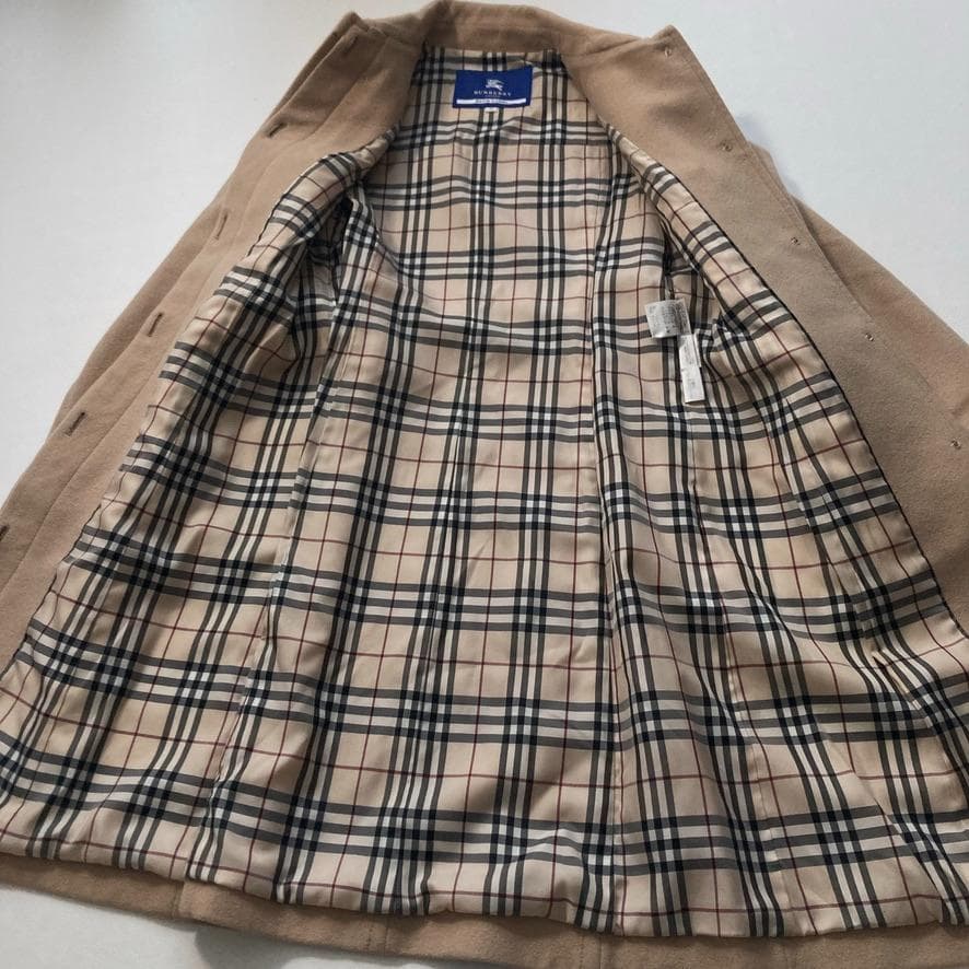朴*様 【美品】バーバリーブルーレーベル　アンゴラ混ロングコート 裏地ノバチェッ