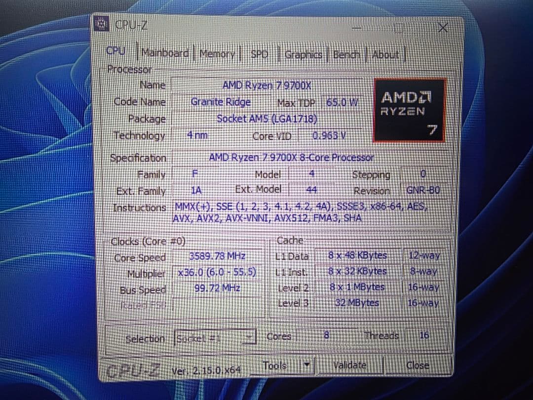 Ryzen7 9700x 動作確認済