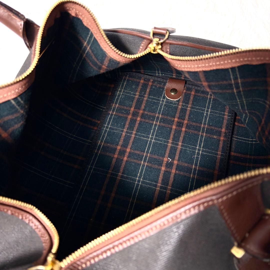 Dunhill ダンヒル ボストンバッグ ヘリンボーン 大容量トラベル グレイ