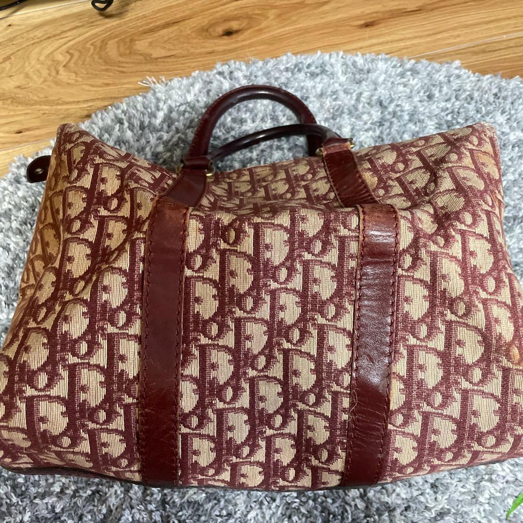 dior ボストンバッグ ロゴパターン ブラウン ベージュ