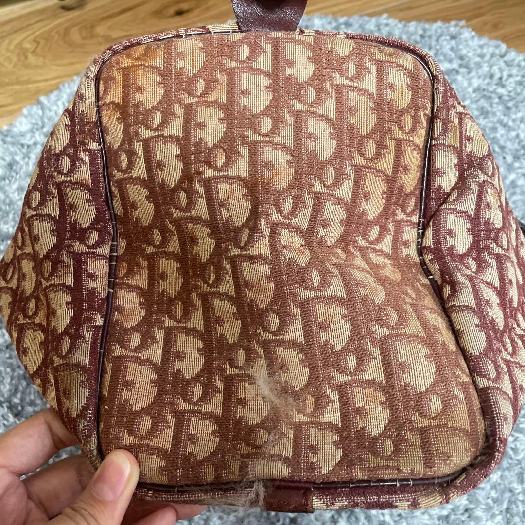 dior ボストンバッグ ロゴパターン ブラウン ベージュ