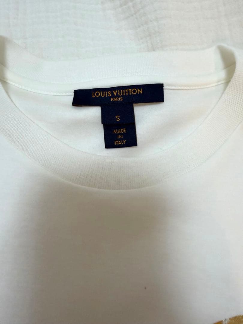 Louis Vuitton ロゴプリントゴールド半袖Tシャツ S