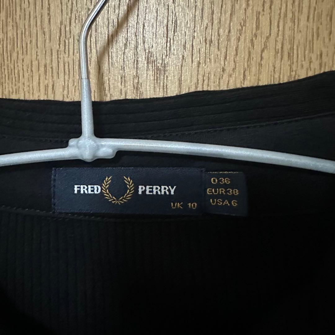 FRED PERRY ブラック 長袖ポロシャツ UK10