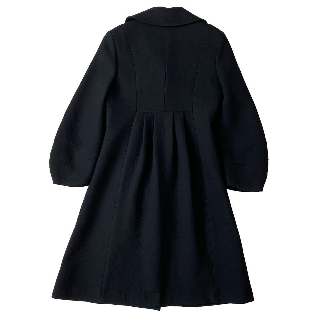 美品 theory luxe セオリー ウール コート 40 黒 コクーン袖