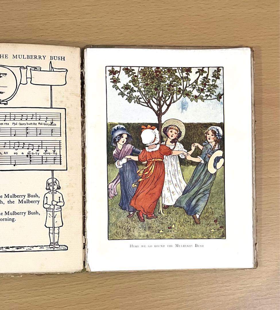 No.229 希少 アンティーク古書 洋書 絵本 水彩 ビンテージ 楽譜