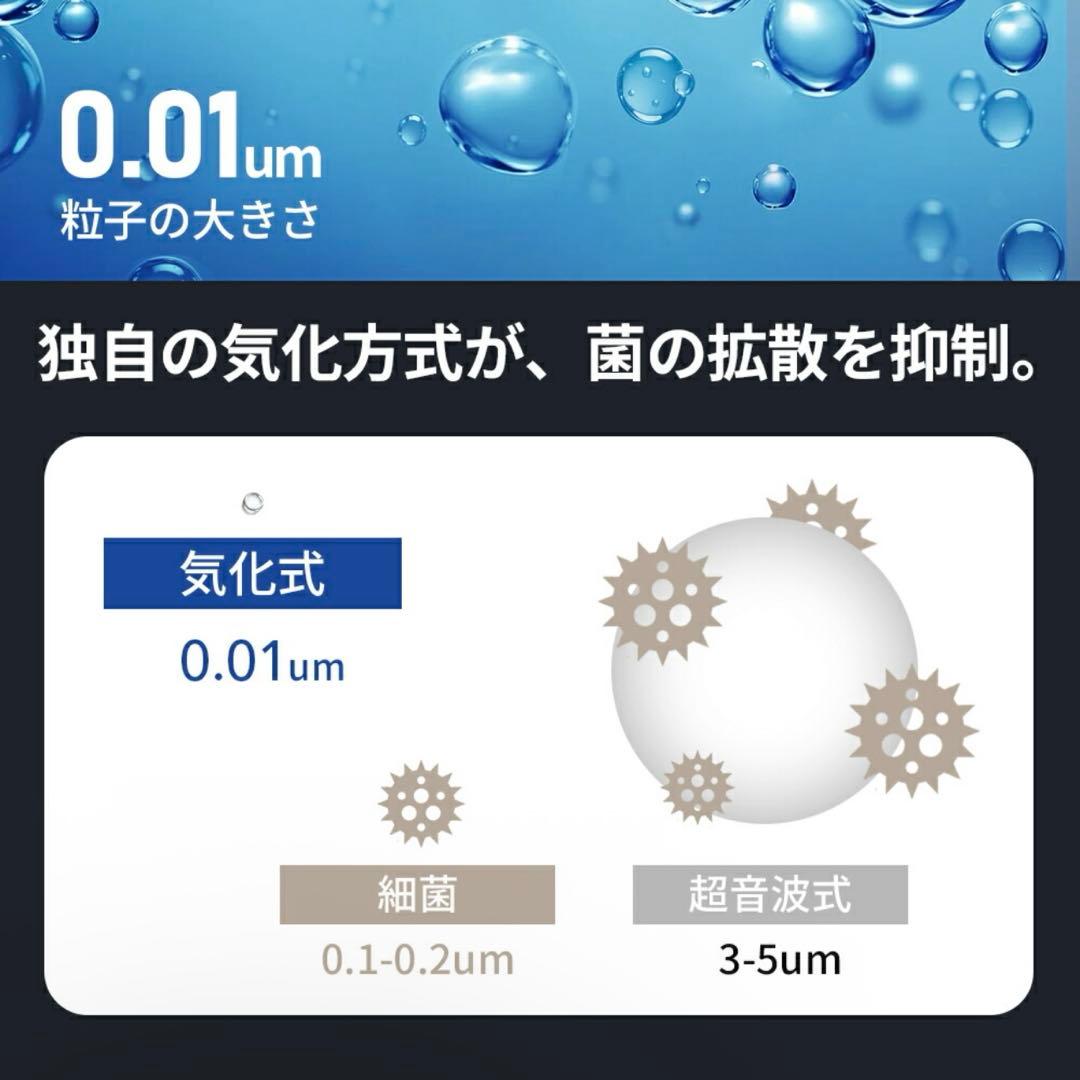 AI自動調湿 5L 気化式 加湿器 プラズマ 4重除菌 大容量 5段階調整