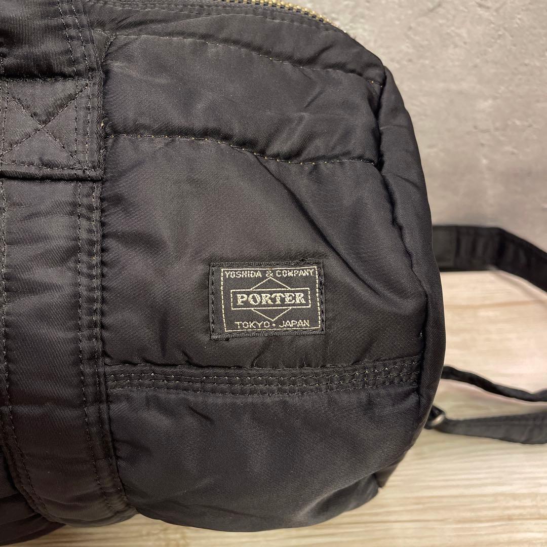 PORTER タンカー ドラム ボストンバッグ 黒 ショルダー付