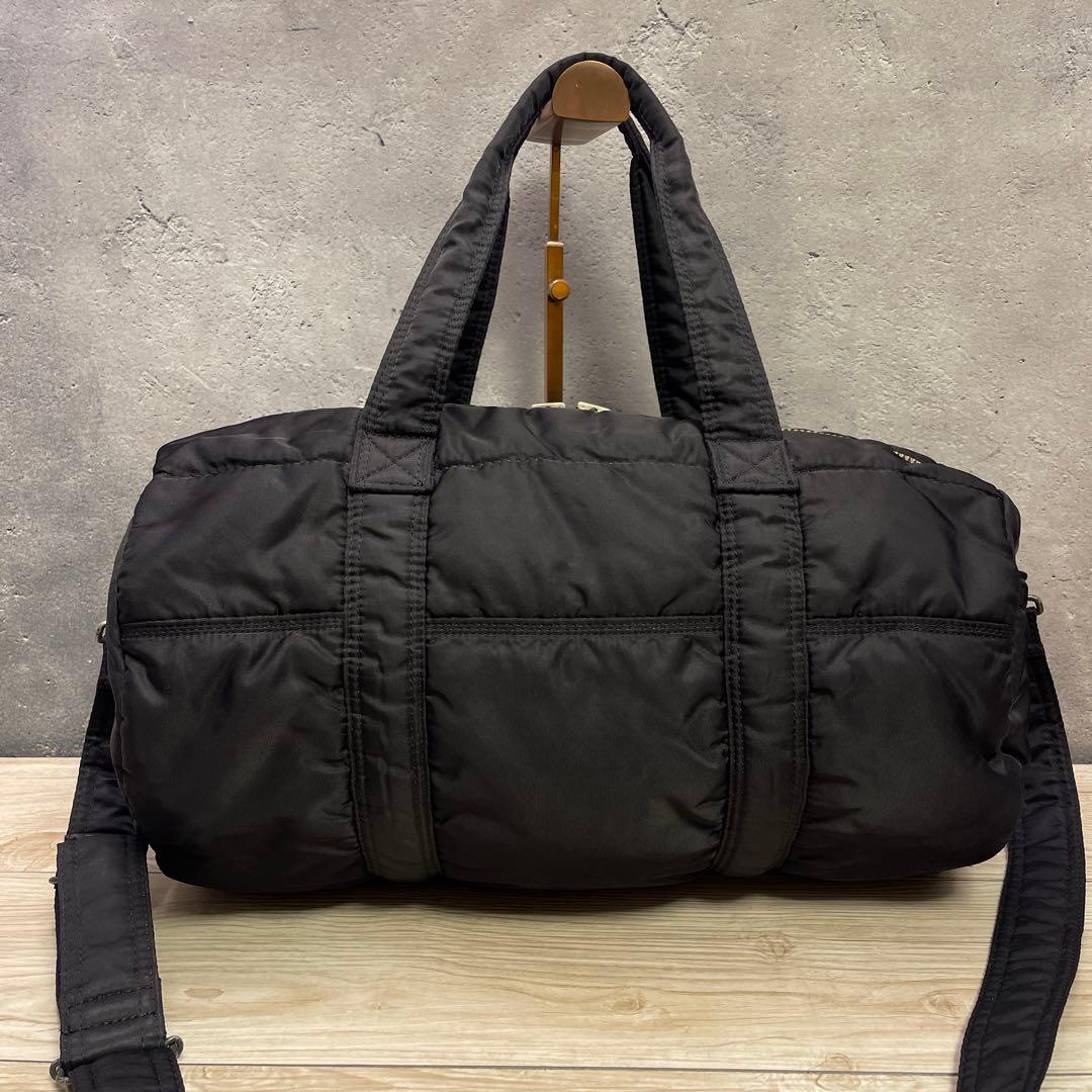 PORTER タンカー ドラム ボストンバッグ 黒 ショルダー付