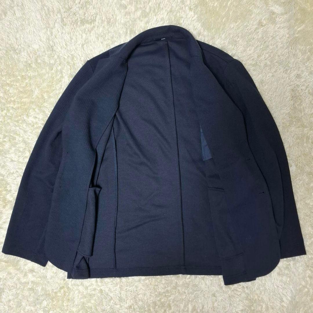 SHIPS ニット テーラードジャケット XL ネイビー 手洗い洗濯済