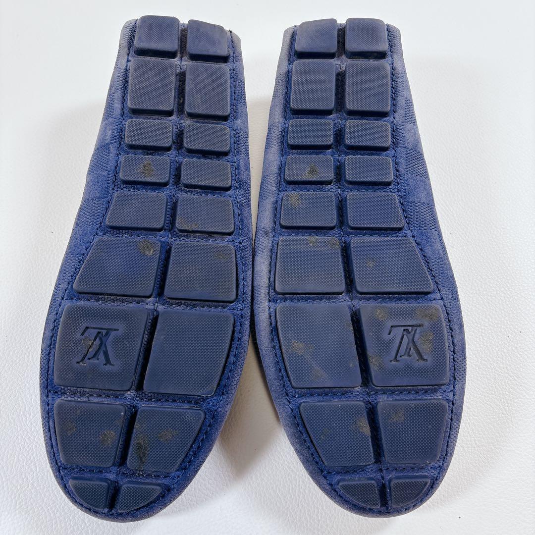 LV ルイヴィトン ドライビングシューズ ダミエ スエード ネイビー 5.5
