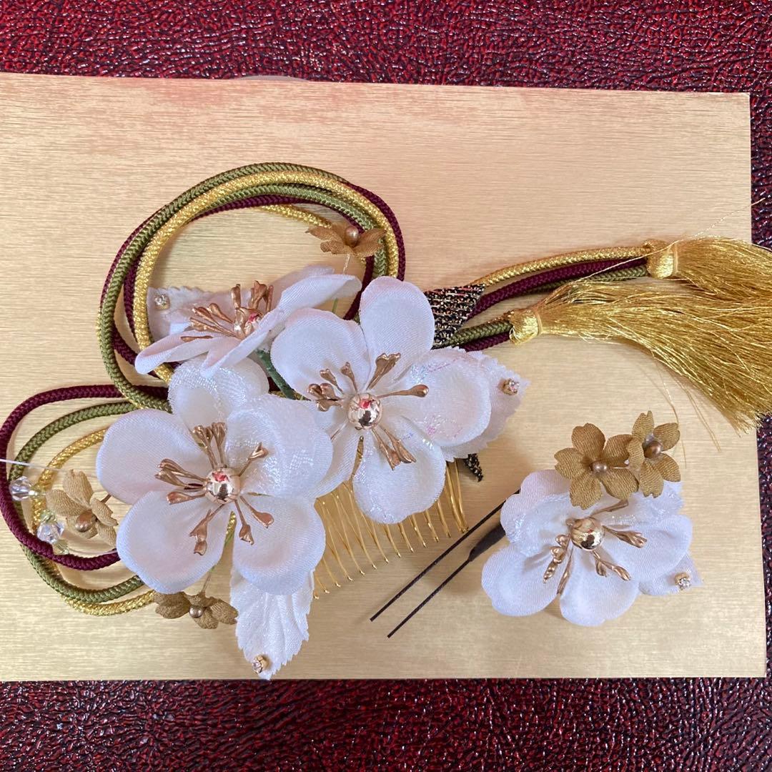 正絹 振袖 フルセット L～LL 全て揃ってます! 花 赤黒 金彩加工 成人式