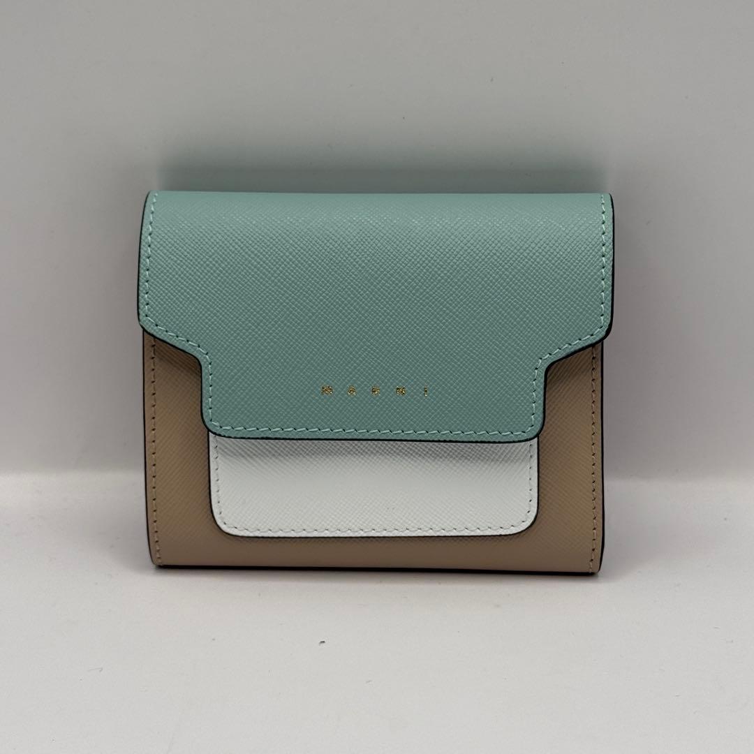 MARNI 三つ折り財布 ミントグリーン【2】¨̮⃝