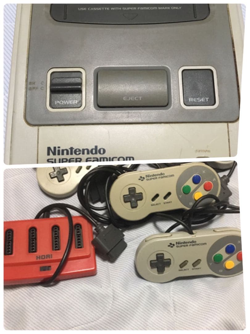 スーファミ本体コントローラ4本ソフト37本です