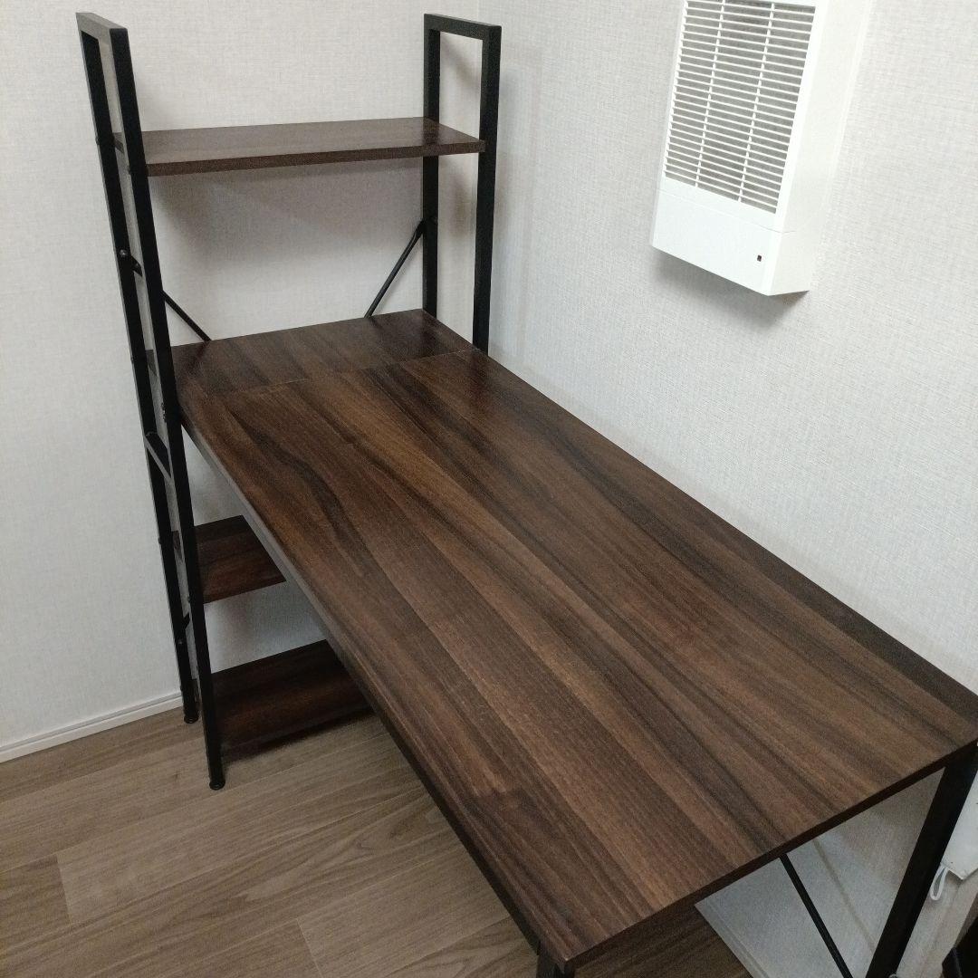 パソコンデスク ラック付きデスク (棚は左右付け替え可) 机 棚付き