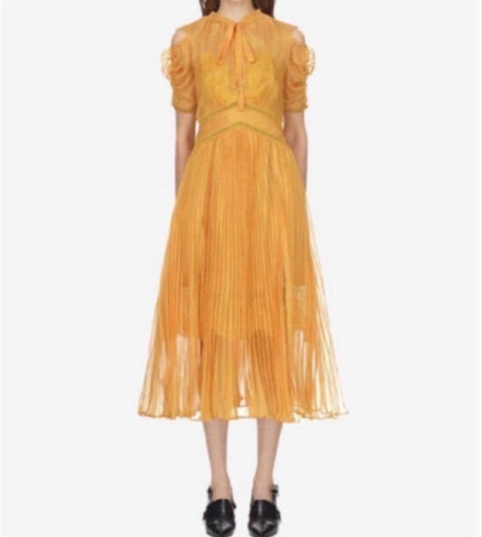 新品♡セルフポートレート プリーツワンピース　おまけベージュキャミ付けます♡