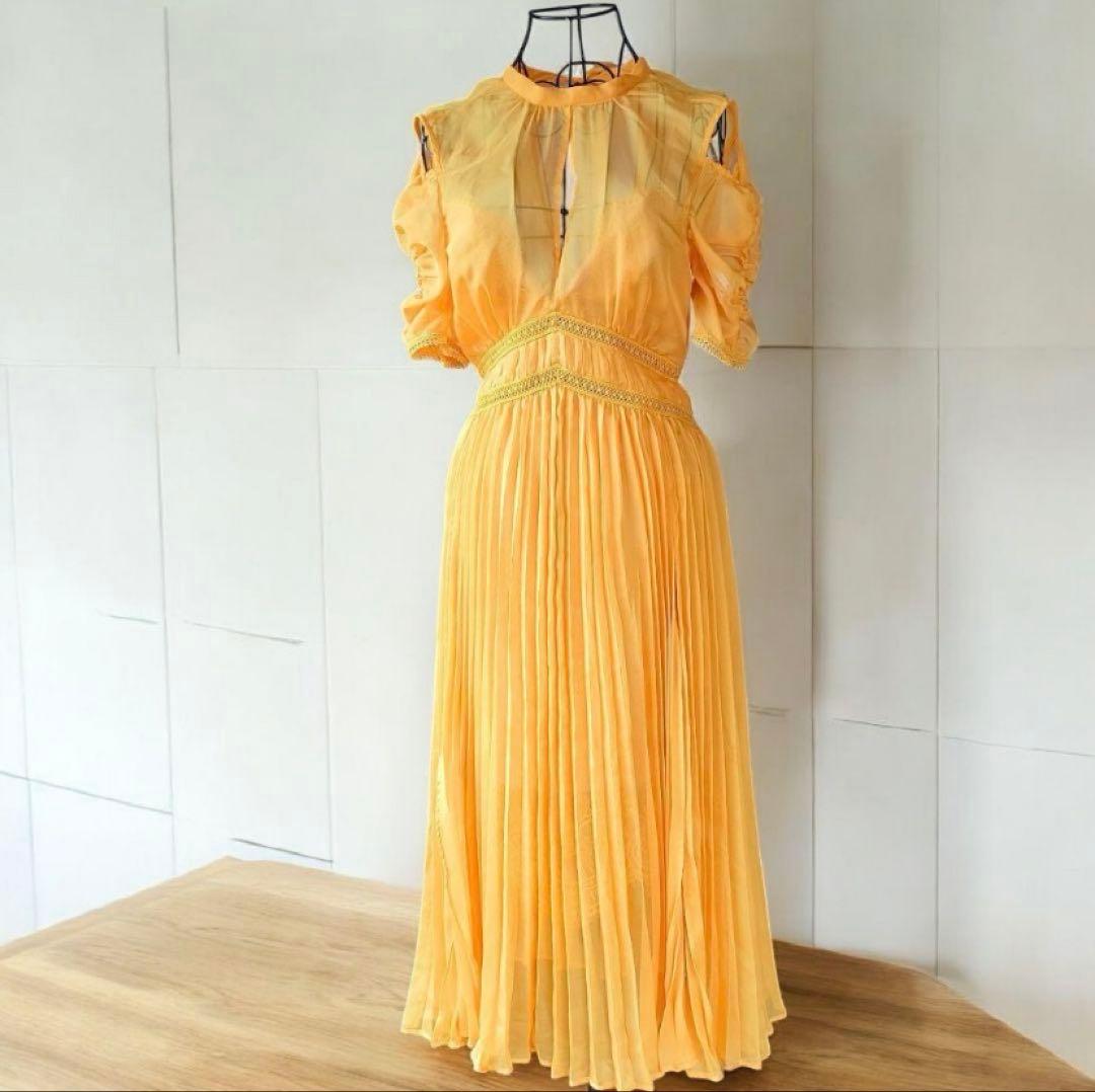 新品♡セルフポートレート プリーツワンピース　おまけベージュキャミ付けます♡