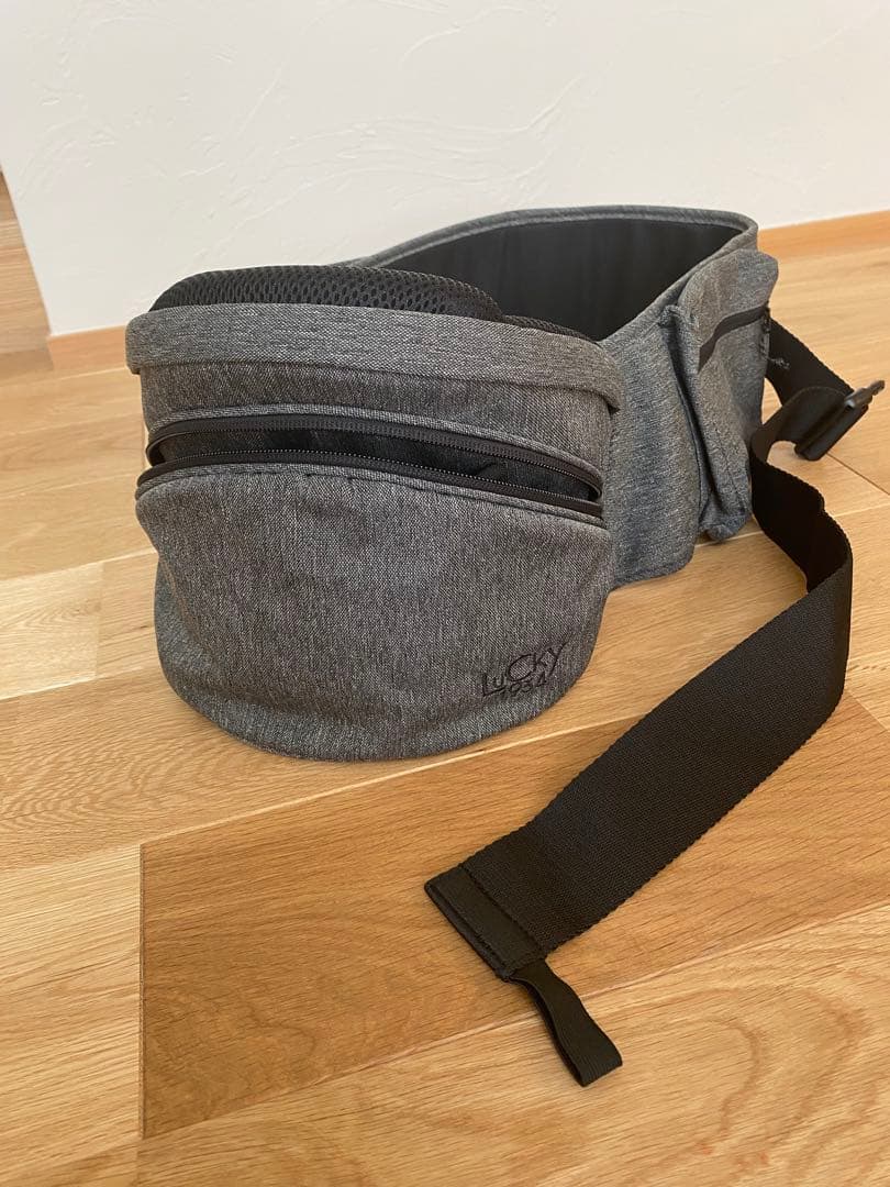 【美品】ポルバン アドバンス　ヒップシート グレー シングルショルダー付