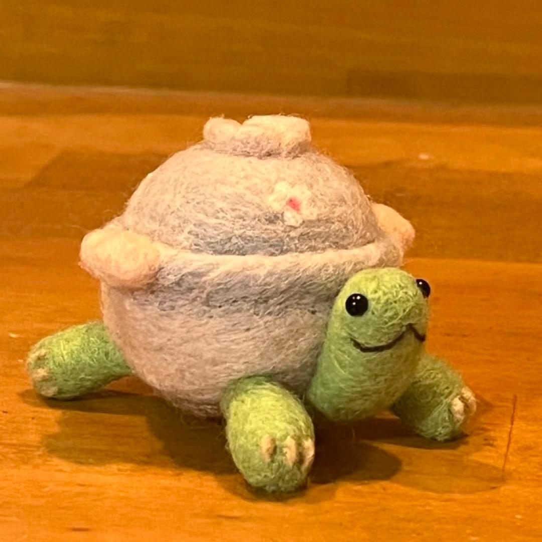羊毛フェルト 鍋カメ 白菜 にんじん しいたけ 鍋