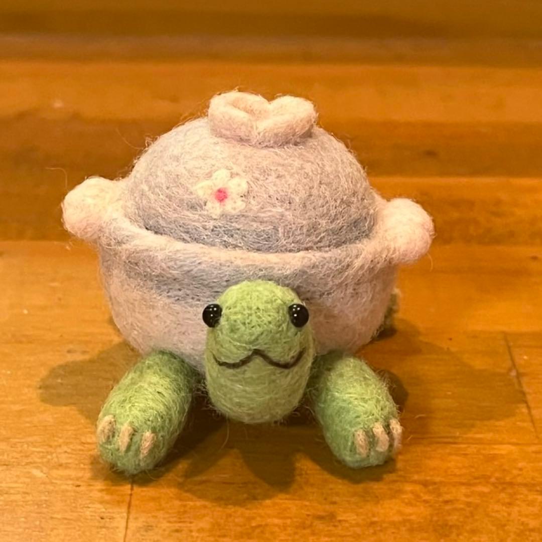 羊毛フェルト 鍋カメ 白菜 にんじん しいたけ 鍋