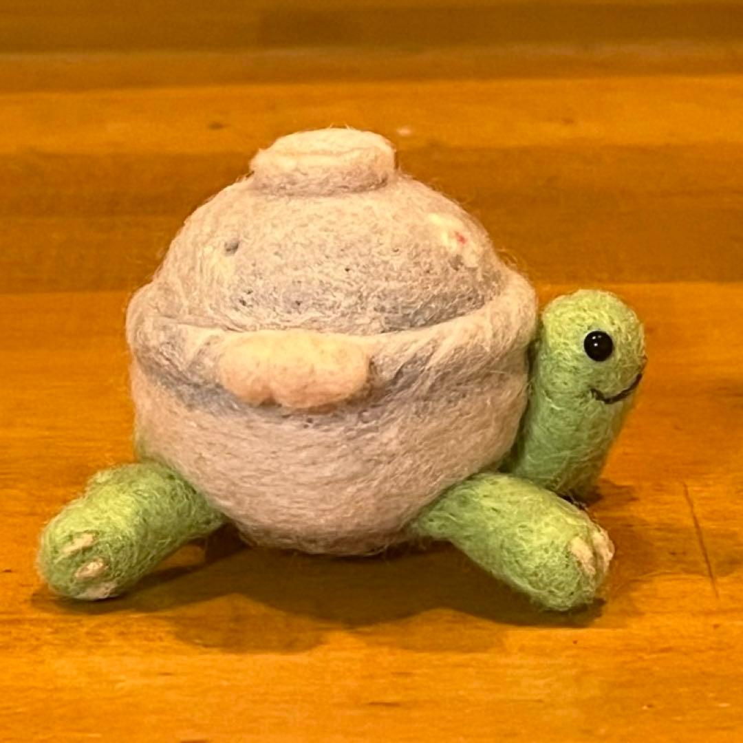 羊毛フェルト 鍋カメ 白菜 にんじん しいたけ 鍋
