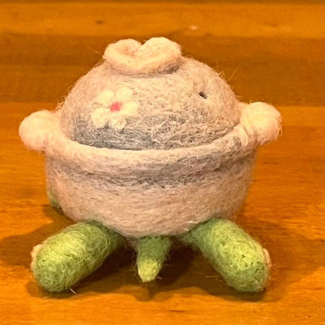 羊毛フェルト 鍋カメ 白菜 にんじん しいたけ 鍋