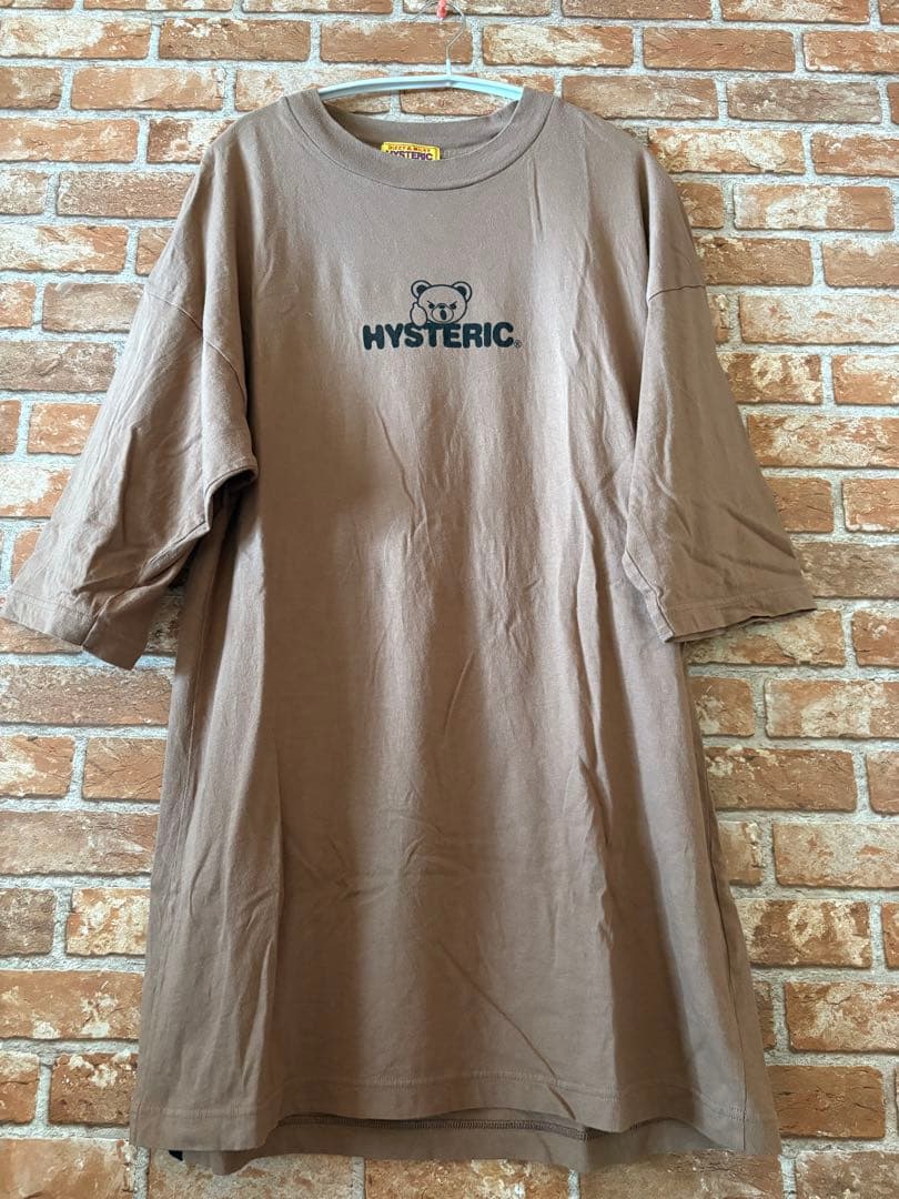 ヒステリックグラマーファックベアヒスベアTシャツワンピースブラウン