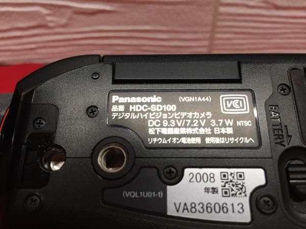 Ｙ ジャンク Panasonic HDC-SD100 ビデオカメラ S