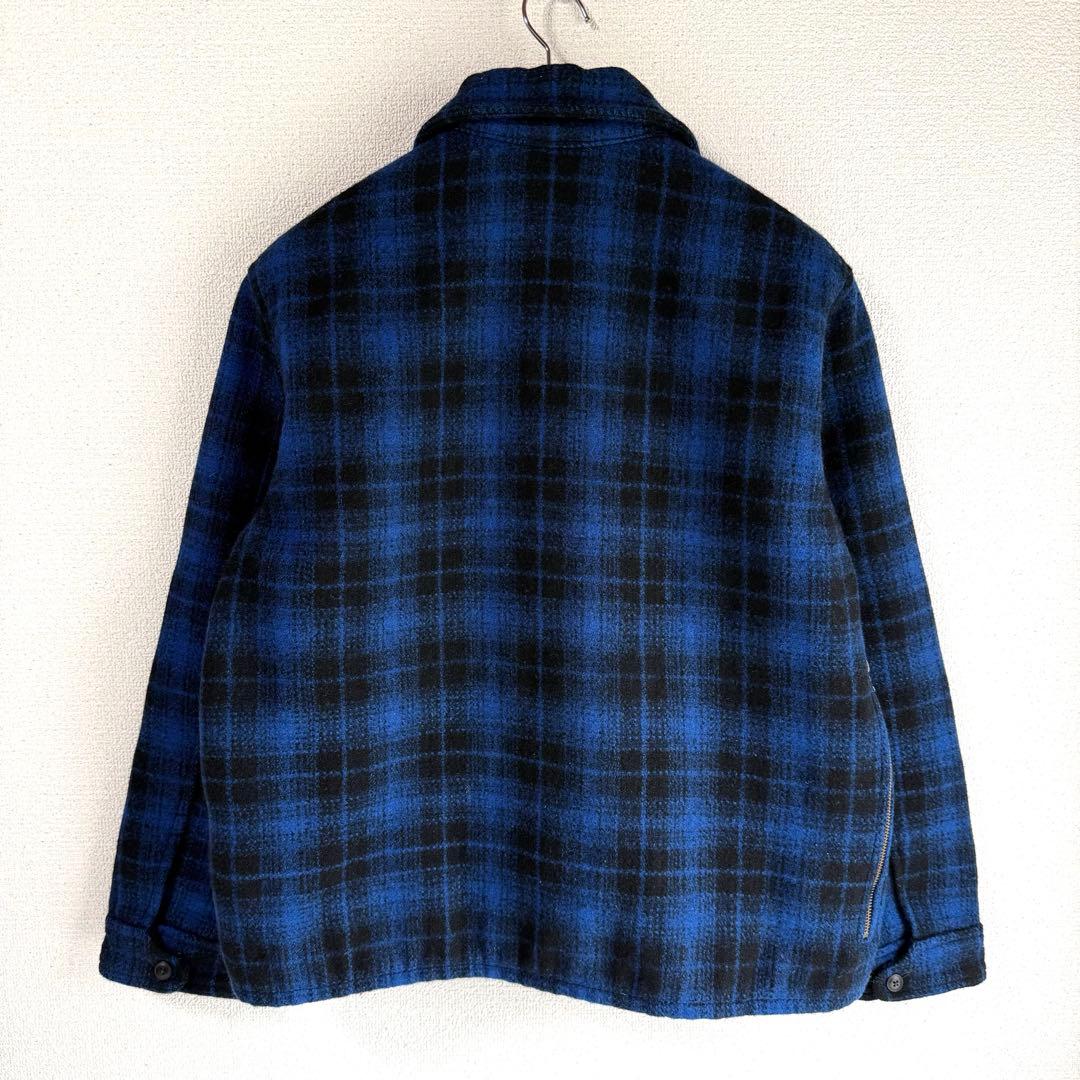 か*ん様 PENDLETON オンブレ チェック ウール ブルゾン ブルー L