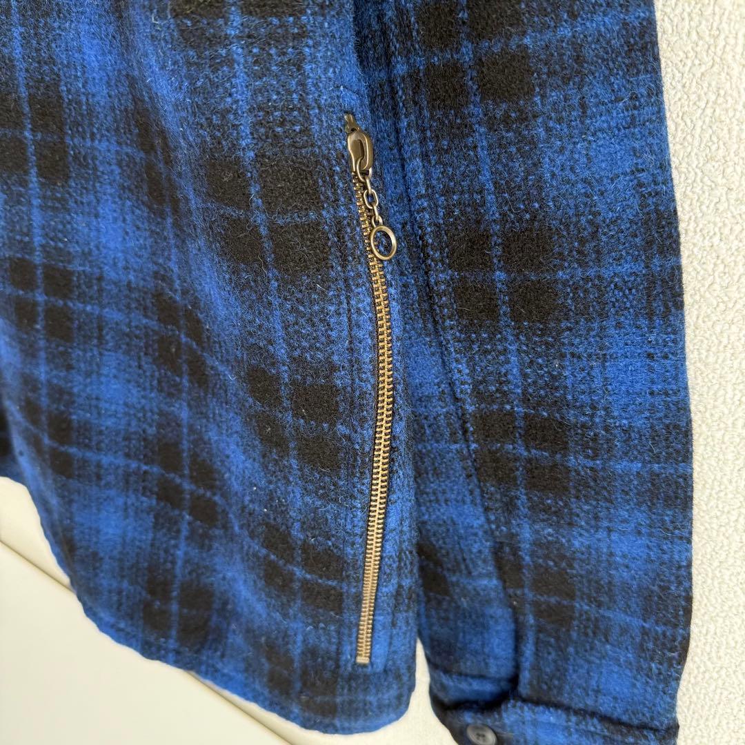 か*ん様 PENDLETON オンブレ チェック ウール ブルゾン ブルー L