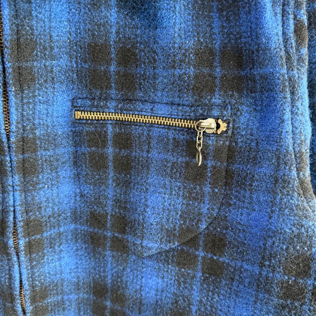 か*ん様 PENDLETON オンブレ チェック ウール ブルゾン ブルー L