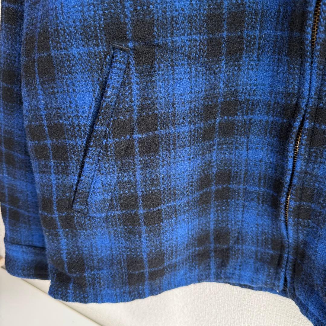 か*ん様 PENDLETON オンブレ チェック ウール ブルゾン ブルー L