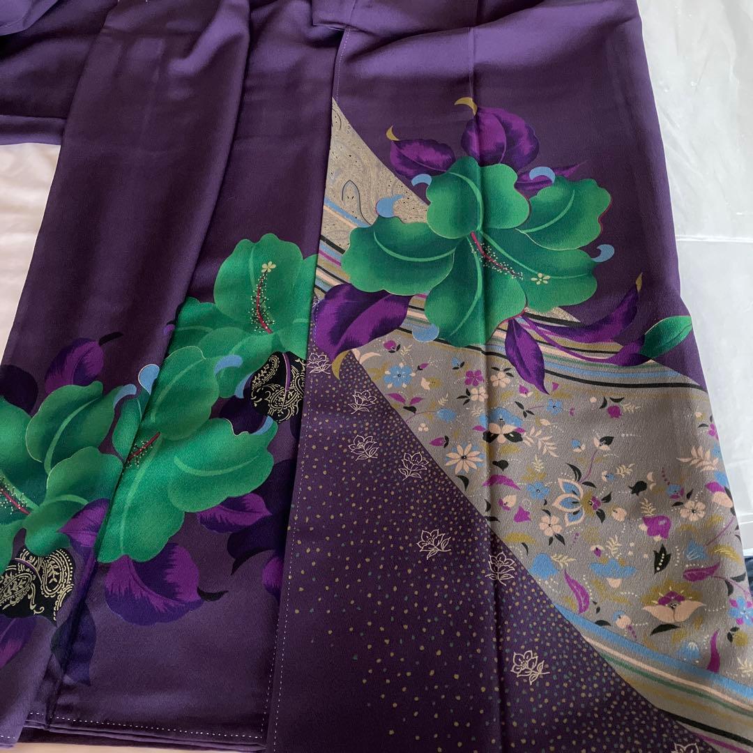 noriko振袖　紫色 花柄 振袖 着物