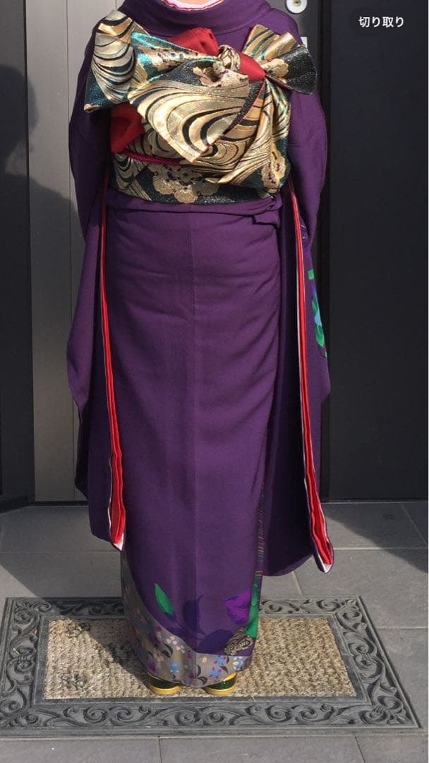 noriko振袖　紫色 花柄 振袖 着物