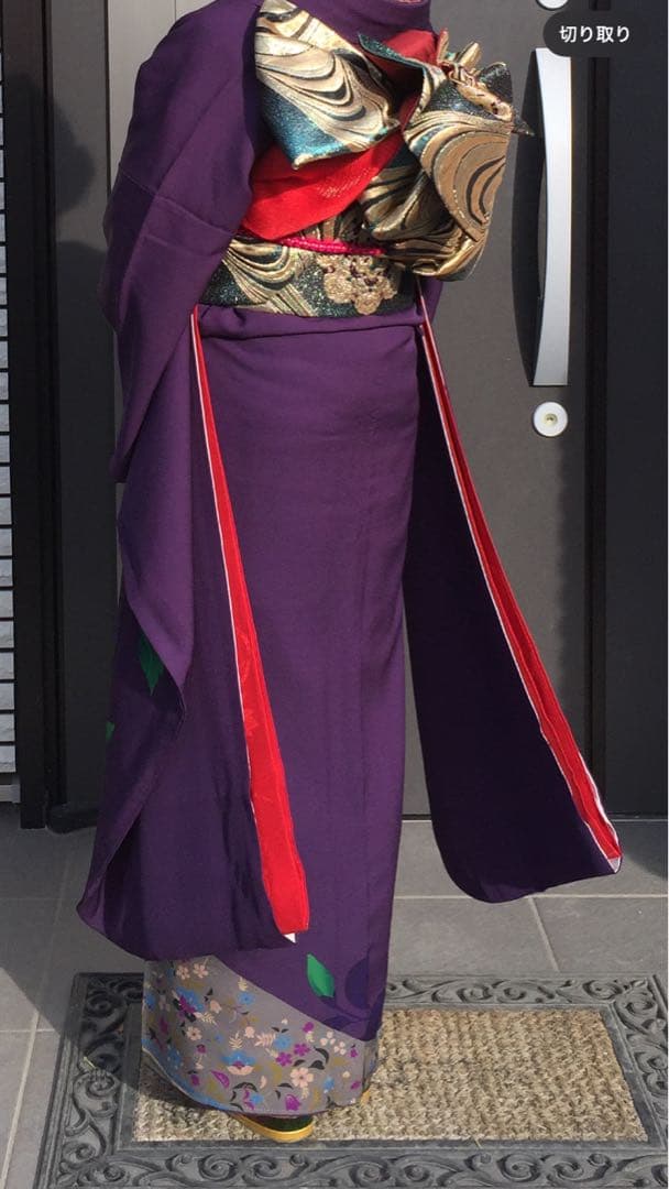 noriko振袖　紫色 花柄 振袖 着物