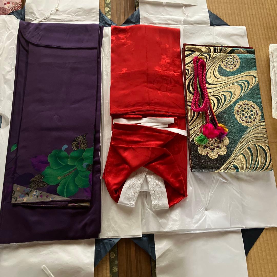 noriko振袖　紫色 花柄 振袖 着物