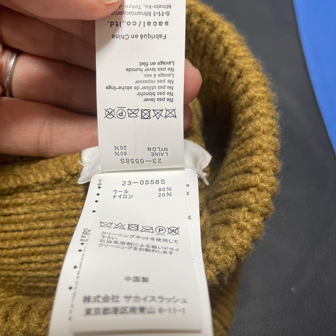 美品 sacai × Carhartt WIP Beanieブラウンニット帽