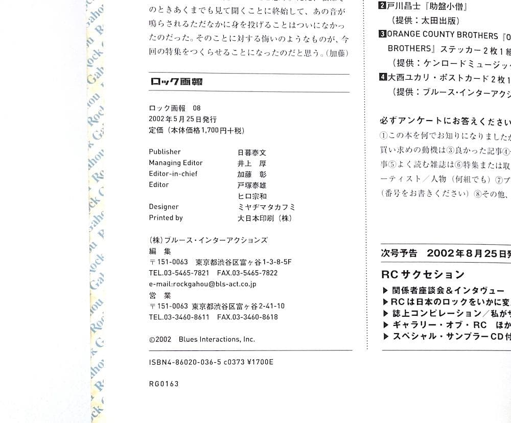 絶版本 特典CD新品未開封 ロック画報 08 日本のパンク/ニュー・ウェイヴ